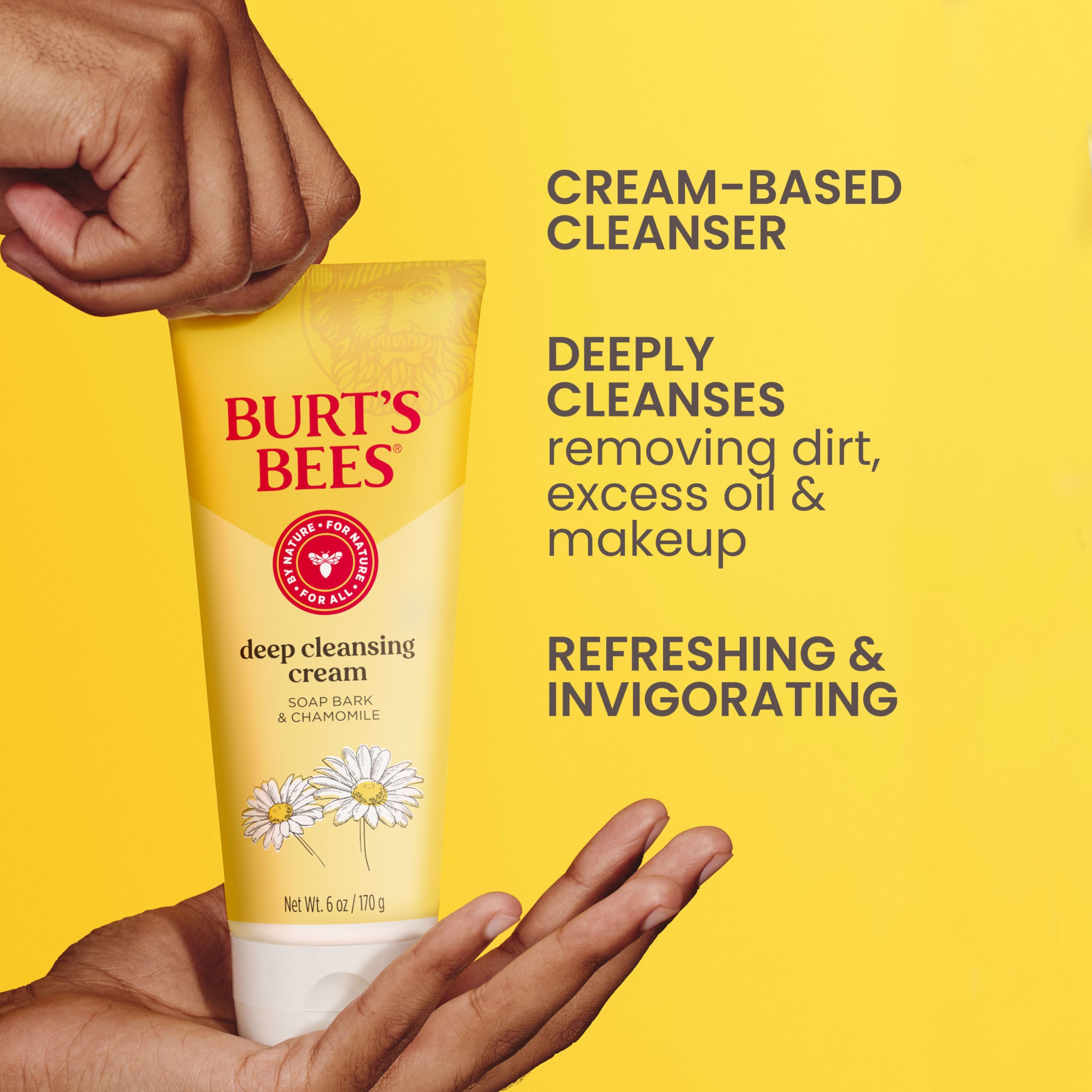 Buy now Burt's Bees Face Wash, Deep Facial Cleansing Cream, College Back to School Dorm Essentials, All Natural Cleanser with Chamomile, 6 Ounce (Pack of 3) (Packaging May Vary) at indiglob india