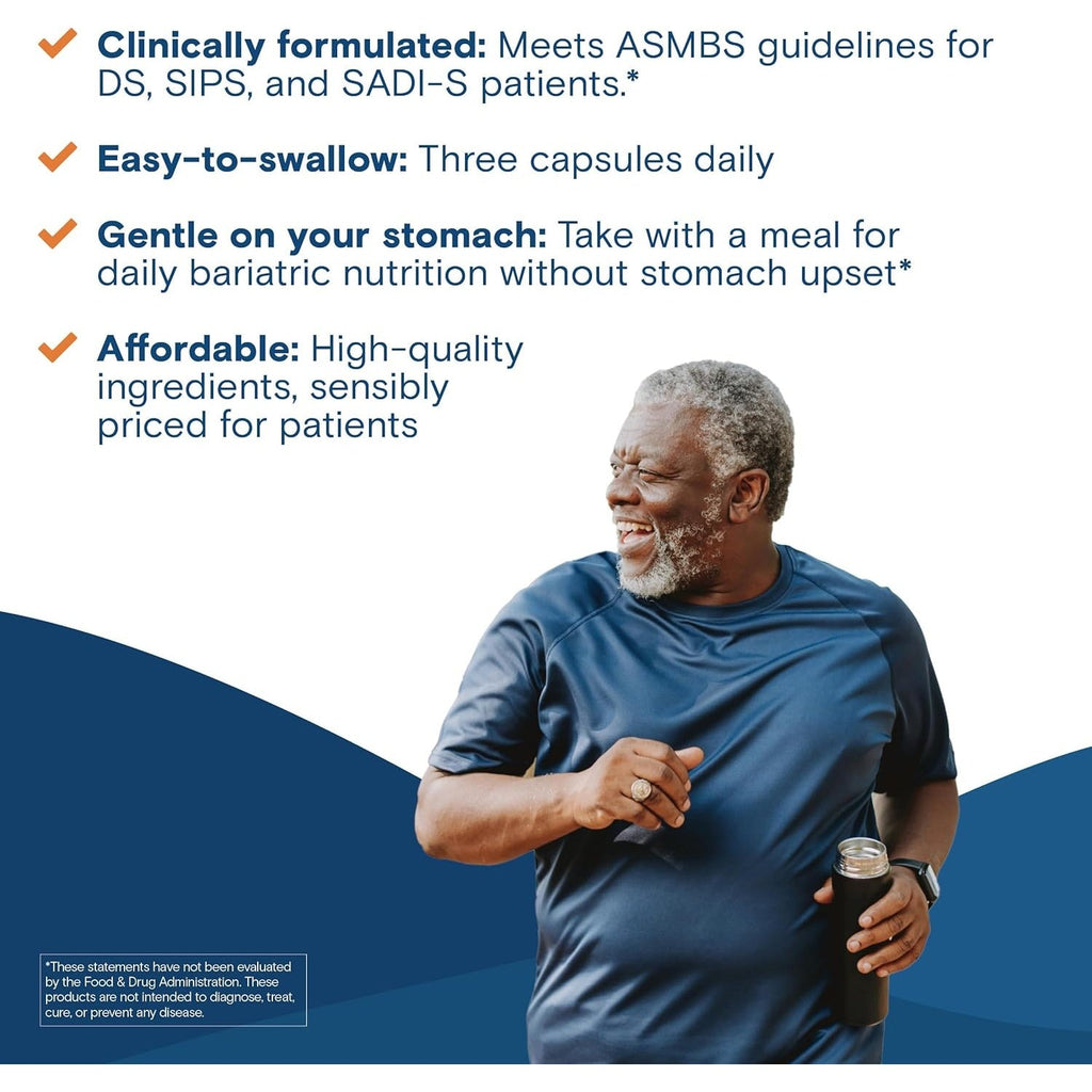 Buy now Bariatric Fusion High ADEK Multivitamin with Iron | Bariatric Multivitamin for Duodenal Switch | Easy to Swallow ADEK Vitamins Bariatric | 90 Capsules | One Month Supply at indiglob india