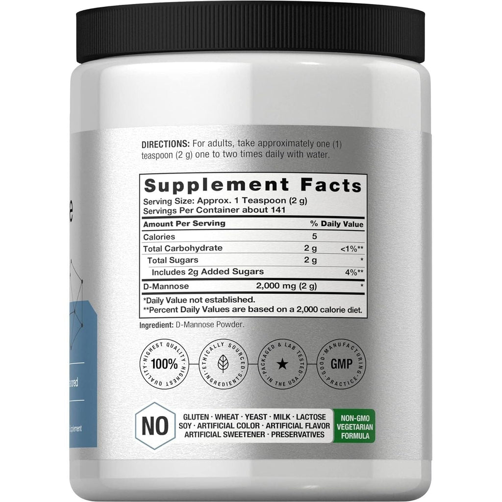Buy now Horbaach D-Mannose Powder | 10 Oz | Supplement for Women and Men | Unflavored | Vegetarian, Non-GMO, and Gluten Free at indiglob india