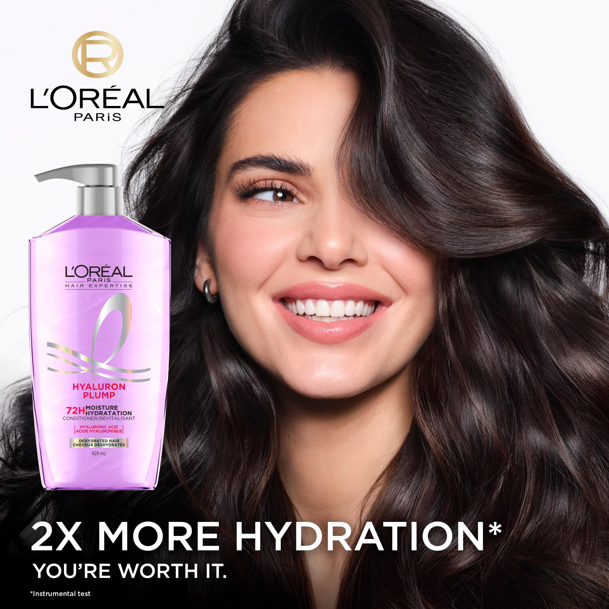 L'Oreal Paris Elvive Hyaluron Plump Hydrating Conditioner for Dehydrated, Dry Hair Infused with Hyaluronic Acid Care Complex, Paraben-Free, 26.5 Fl Oz