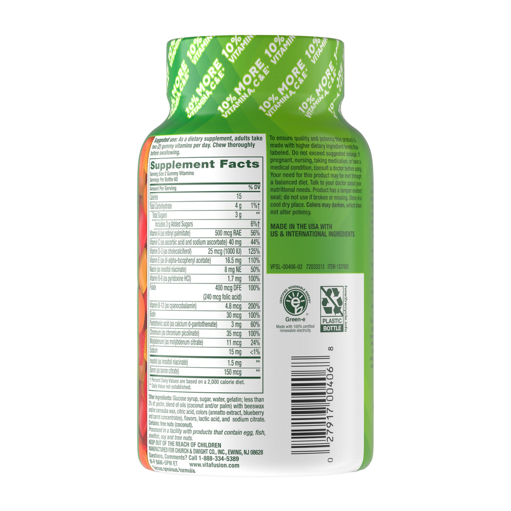 Vitafusion Multivitamin Gummies | 120 Adult Gummy Vitamins | for Men & Women | Assorted Fruit Flavors | Gluten and Dairy-Free Supplement