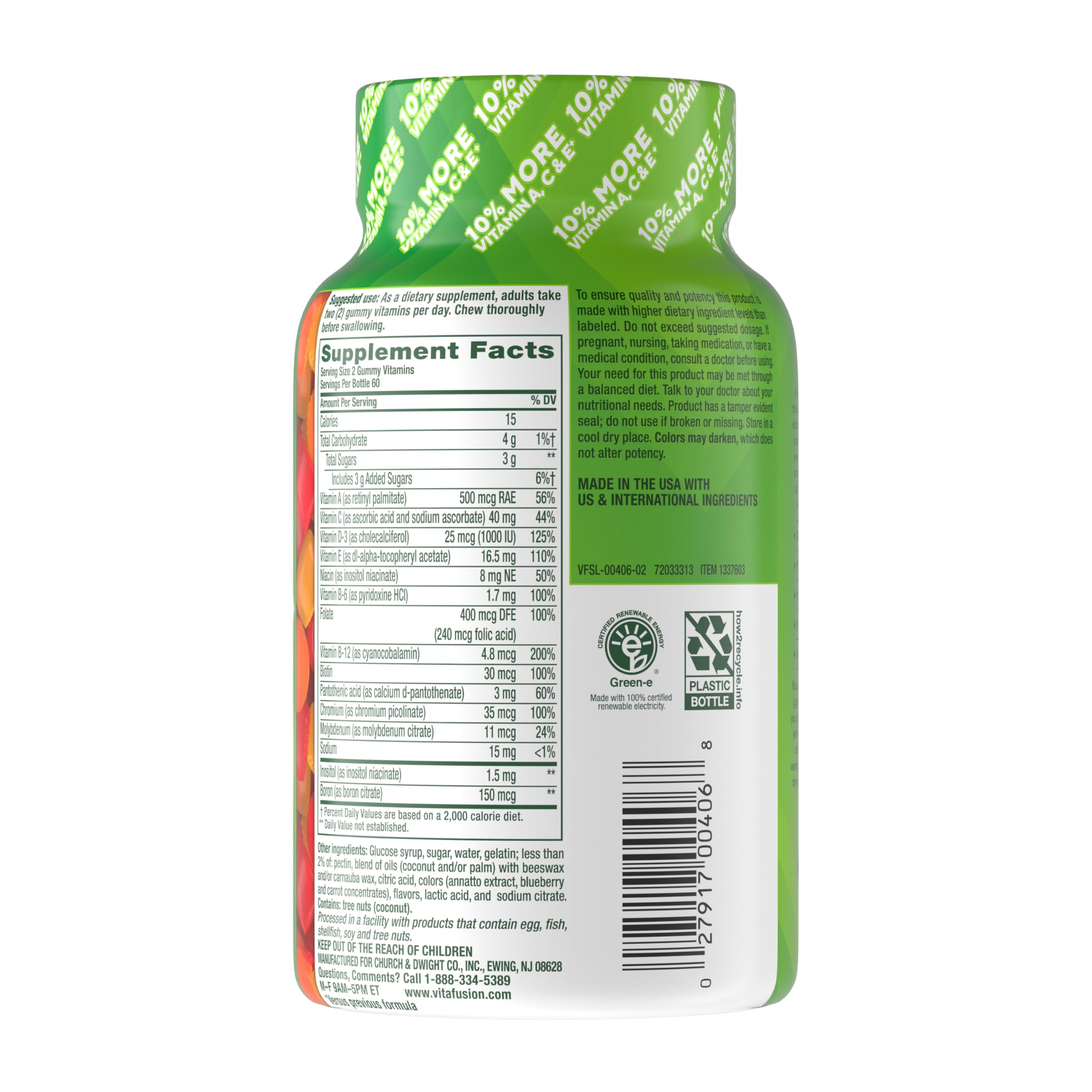 Vitafusion Multivitamin Gummies | 120 Adult Gummy Vitamins | for Men & Women | Assorted Fruit Flavors | Gluten and Dairy-Free Supplement
