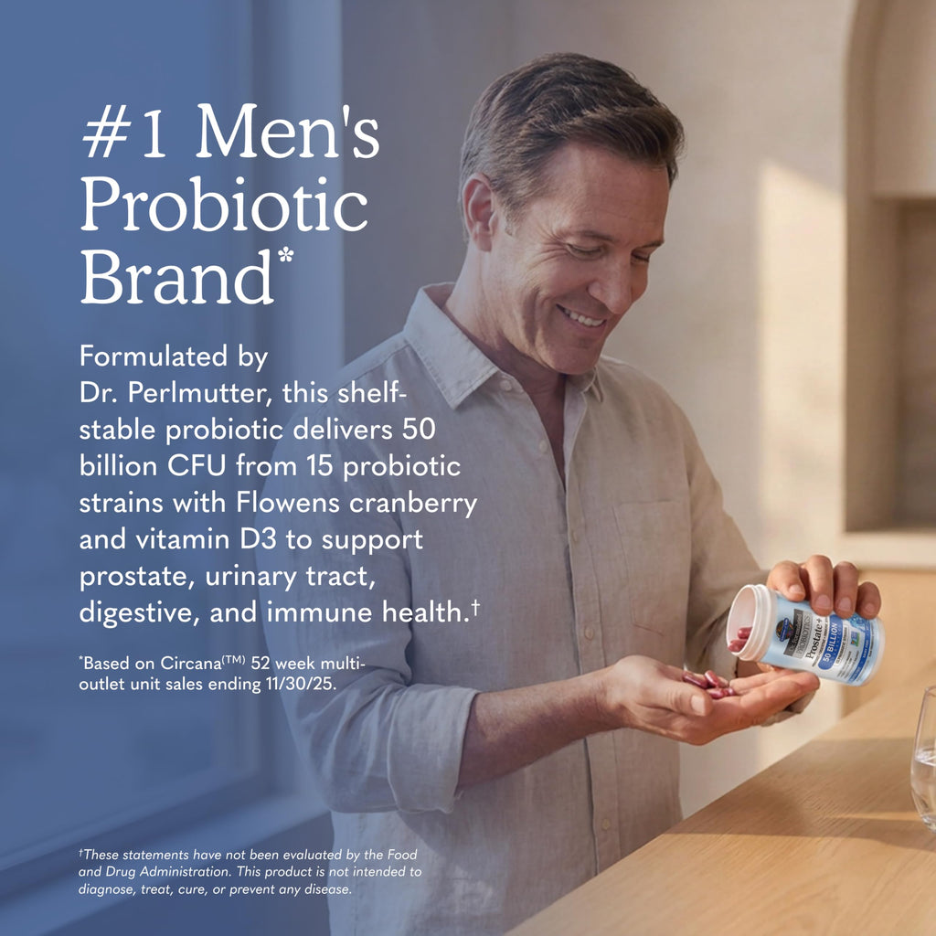 Garden of Life Dr. Formulated Probiotics Prostate+ - Acidophilus and Probiotic Supports Healthy Prostate and Digestive Balance - Shelf Stable - Gluten, Dairy, and Soy-Free - 60 Vegetarian Capsules