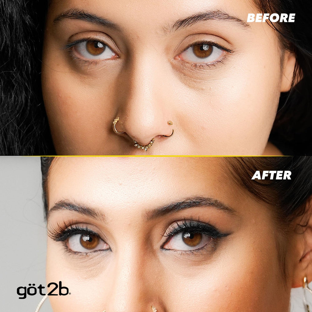 got2b Glued Brow Gel & Edge Control, Strong Hold, Clear, 0.54 Fl Oz | Tames brows and flyaways, Sweat-resistant with castor oil, Quick-dry formula, Vegan formula, Dual-sided brush