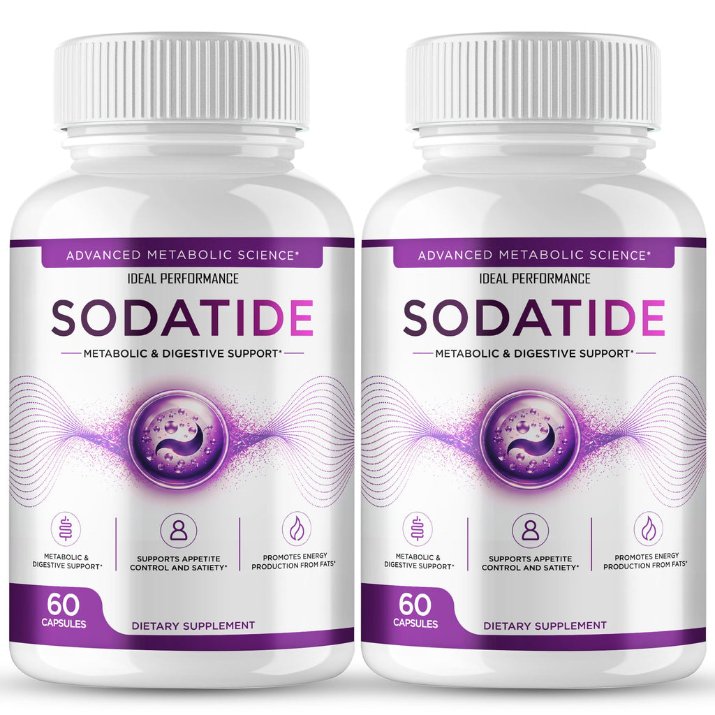Sodatide Capsules, Official Soda Tide Supplement Pills All Natural Ingredients - Maximum Strength, Advanced Formula Probiotic Skin with Weight & Wellness Support, Overall Health Reviews (2 Pack)