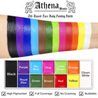 UCANBE Athena Basic Face Body Paint Oil Palette, 12 Color Large Black White Professional Face Painting Makeup Kit, Facepaint Pallet for Halloween SFX Party Art Stage Costume Cosplay Clown Goth Make Up