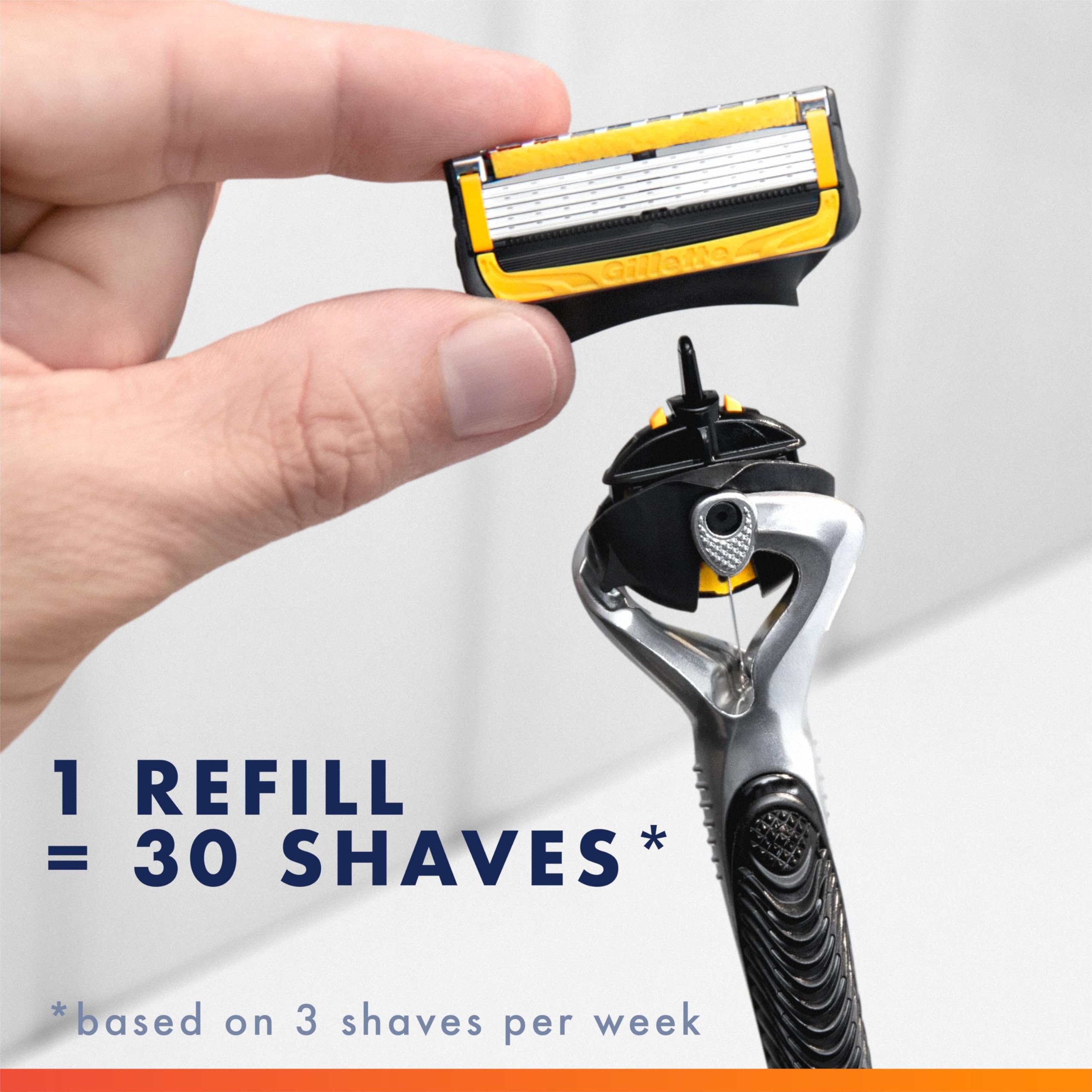 Gillette ProGlide Shield Men's Razor, 5-Blade Razor with Precision Trimmer, 1 Handle and 4 Refills