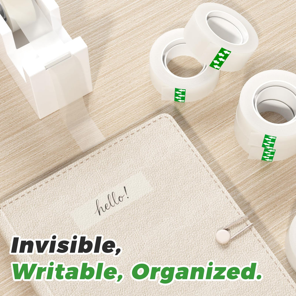 SWRT Invisible Tape Refills, 12 Rolls, 3/4 in x 800 in, Matte Finish