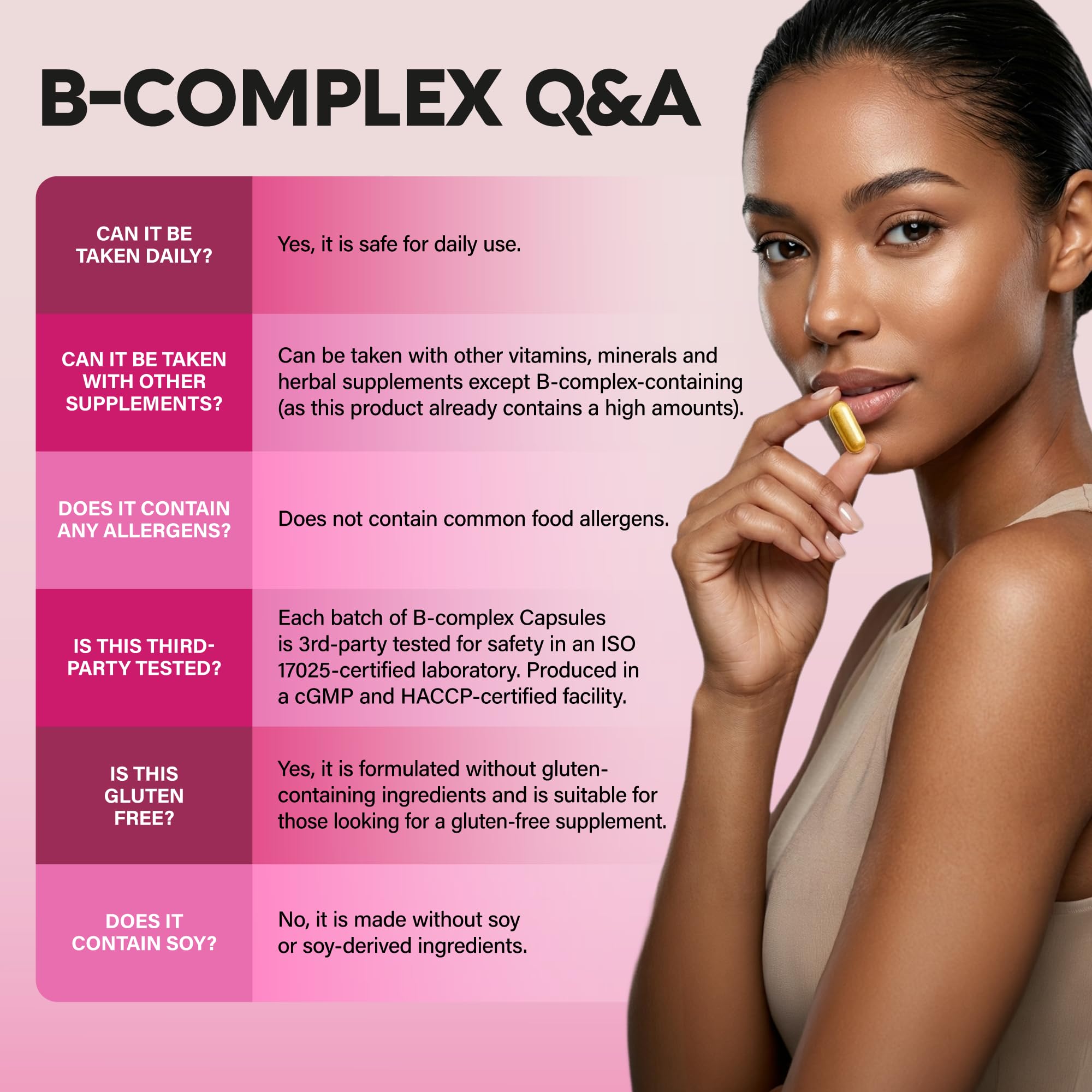 Vitamin B Complex for Men & Women - Full B-Complex & Vitamin B12 - 60 Caps | B1, B2, B3, B5, B6, B7, B9, B12 with Vitamin C, Magnesium, Choline, Inositol - Energy, Brain & Mood Support Supplement