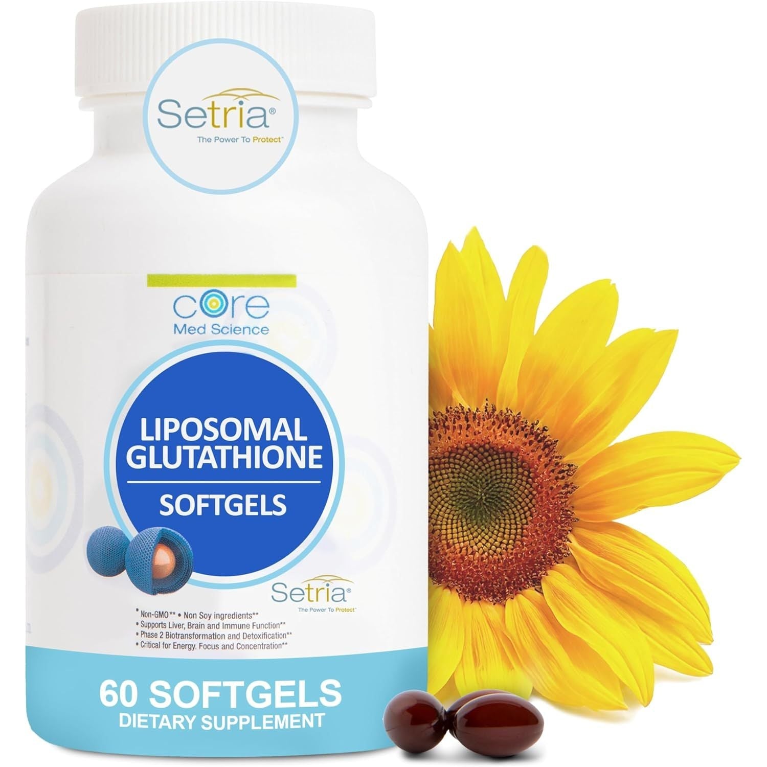 Buy now Core Med Science Liposomal Glutathione Supplement (500mg, 60 Softgels) - Pure Reduced Setria with Phospholipid Complex - Antioxidant Supplement for Energy, and Skin Softgel at indiglob india
