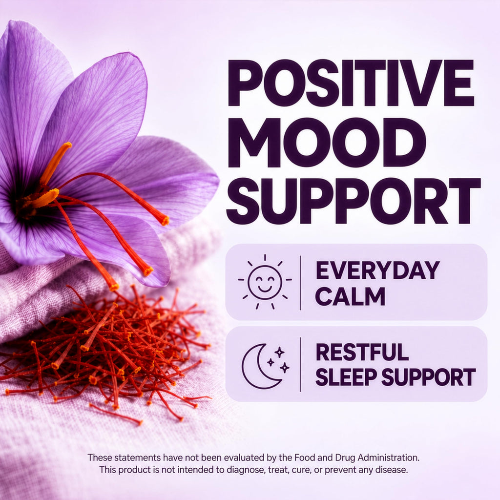 Saffron Supplements for Women & Men, 100mg Pure Saffron Extract for Mood