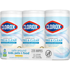 Buy now Clorox Free & Clear Cleaning Wipes, Light Lemon Scent, 75 Count, Pack of 3 (Pack May Vary) at indiglob india