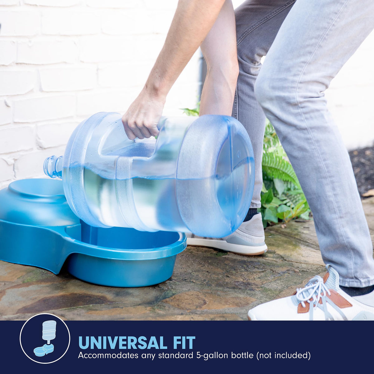 Petmate Big Blue Outdoor Pet Water Bowl, 5 Gallons, Jug not Included