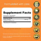 NaturaLife Labs Acetyl L-Carnitine (ALCAR) 1500 mg per Serving – 100 Capsules – Non-GMO, Gluten-Free, Vegan (2 Pack)