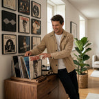 Decorative Vinyl Record Storage For Up to 75 Single Records - LP Holder