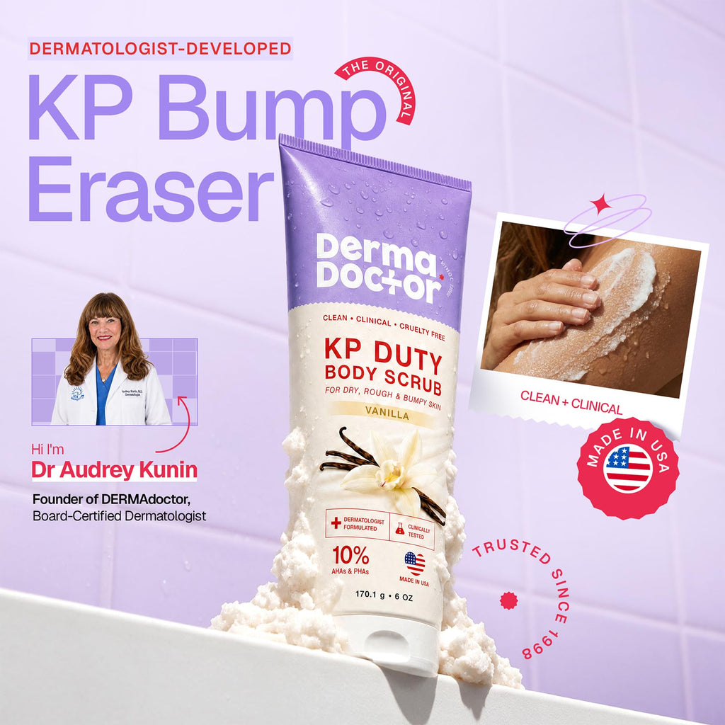 DERMAdoctor KP Bump Eraser Body Scrub, 10% AHAs + PHAs, Rough & Bumpy Skin