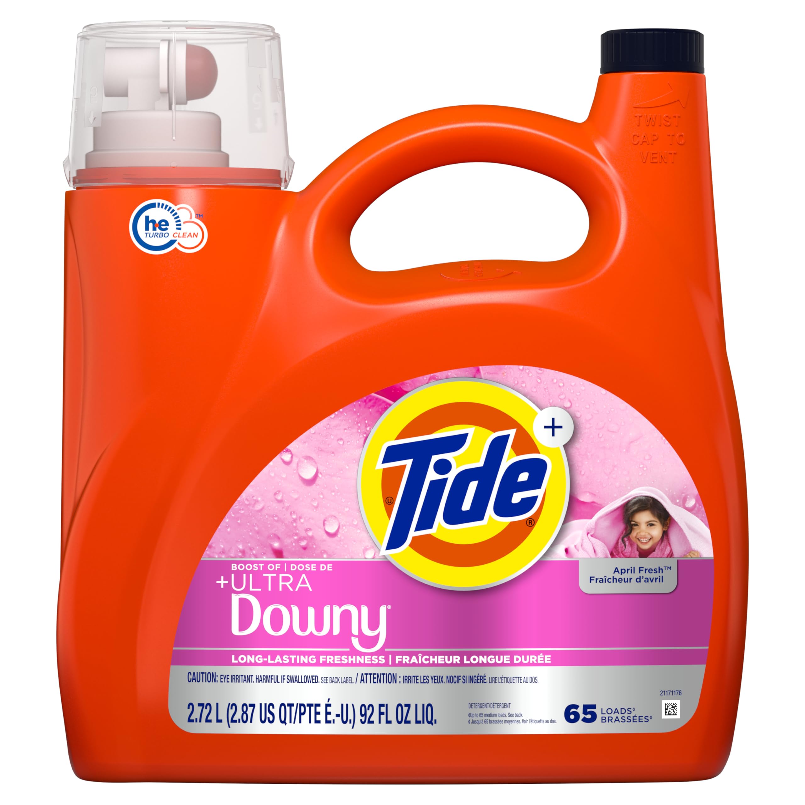 Buy now Tide Plus Boost of Ultra Downy Liquid Laundry Detergent, April Fresh Scent, 92 fl oz, 65 Loads, Laundry Detergent Liquid with Long-Lasting Freshness at indiglob india