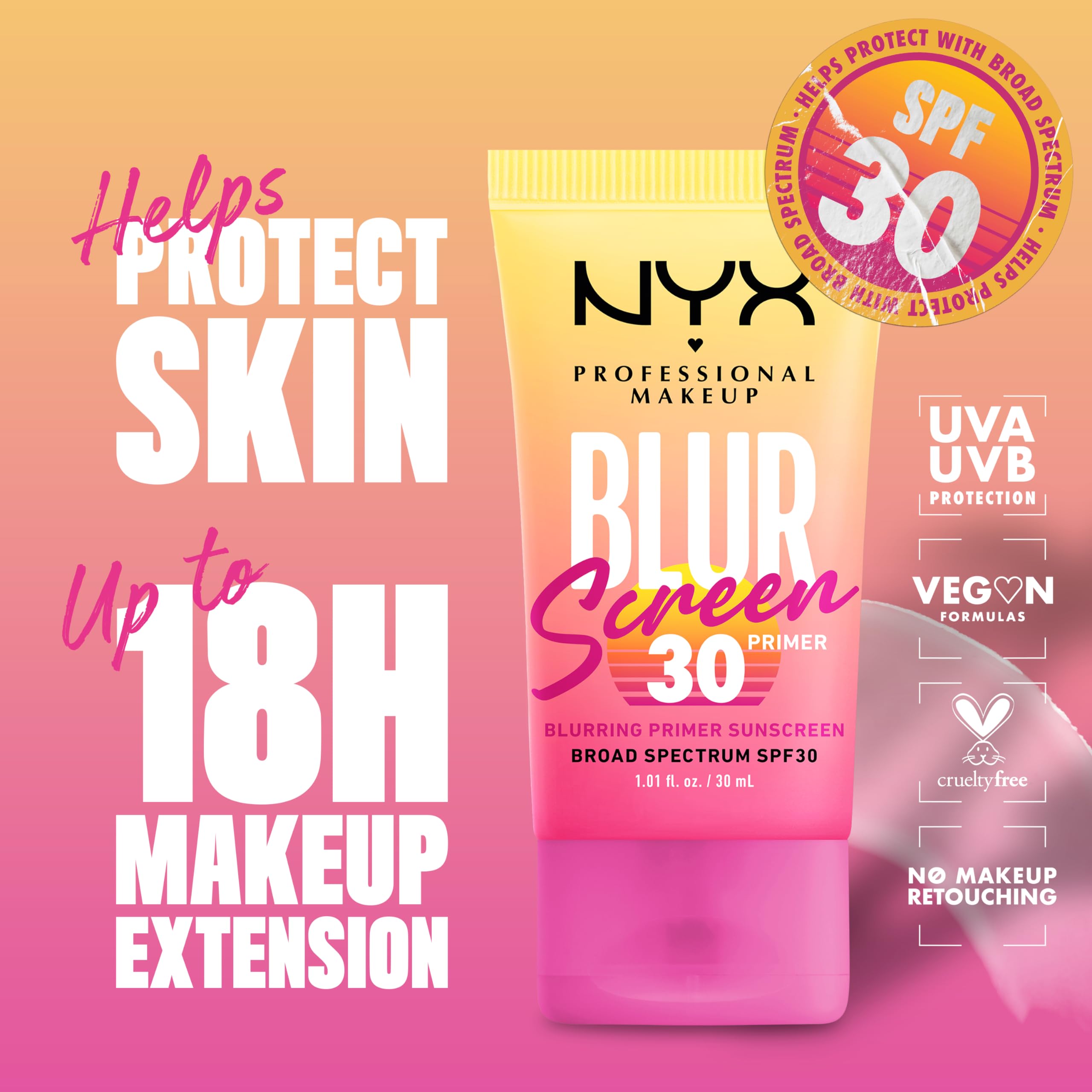 Buy now NYX PROFESSIONAL MAKEUP Blurscreen SPF 30 Primer, 3-in-1 Blurring Makeup Primer with Sunscreen, Vegan Formula with No White Cast or Greasy Feeling at indiglob india