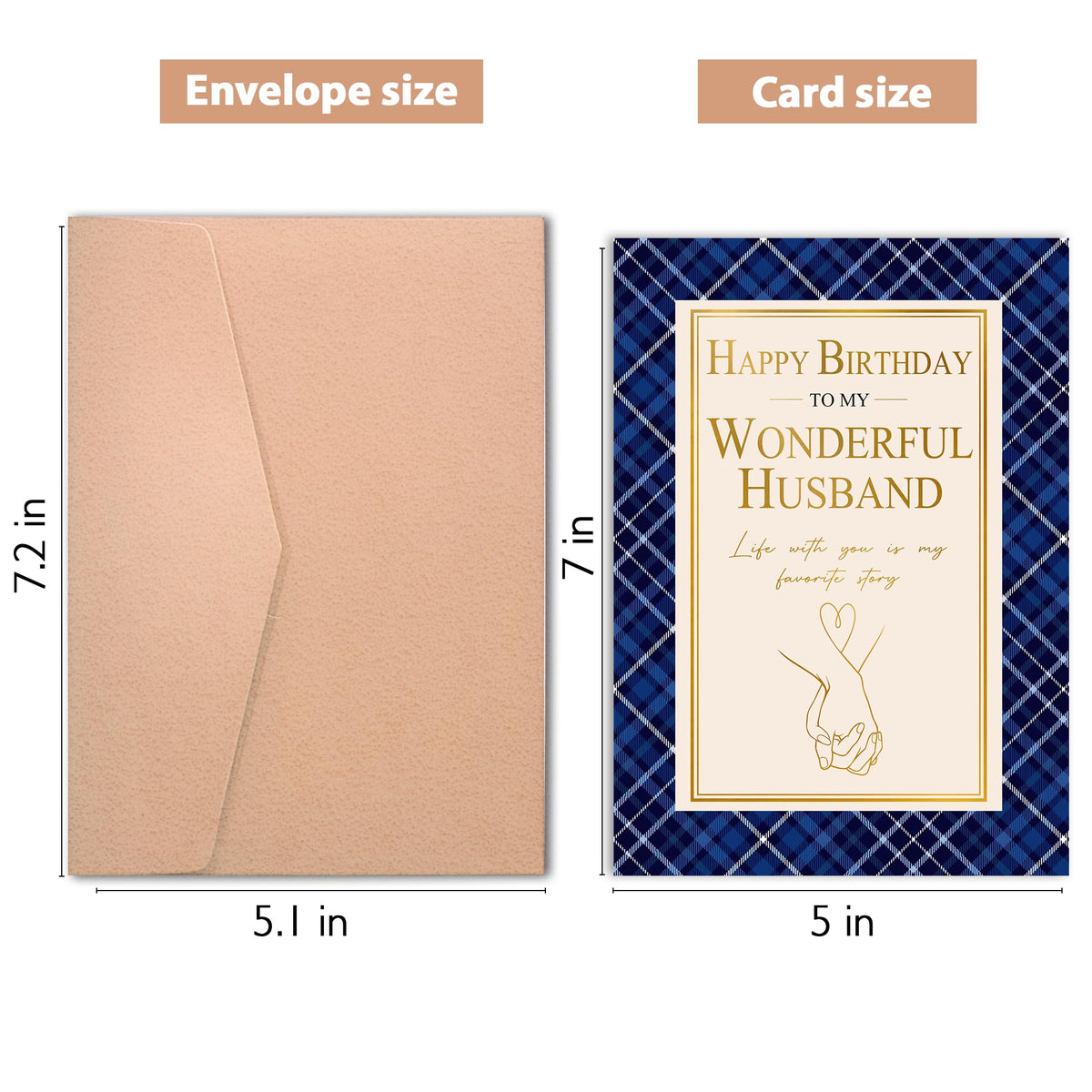 Happy Birthday Card for Husband, Romantic Birthday Card from Wife, Funny Husband Birthday Greeting Card, Heartfelt Birthday Gift for Him, 5x7 Inch Card with Envelope