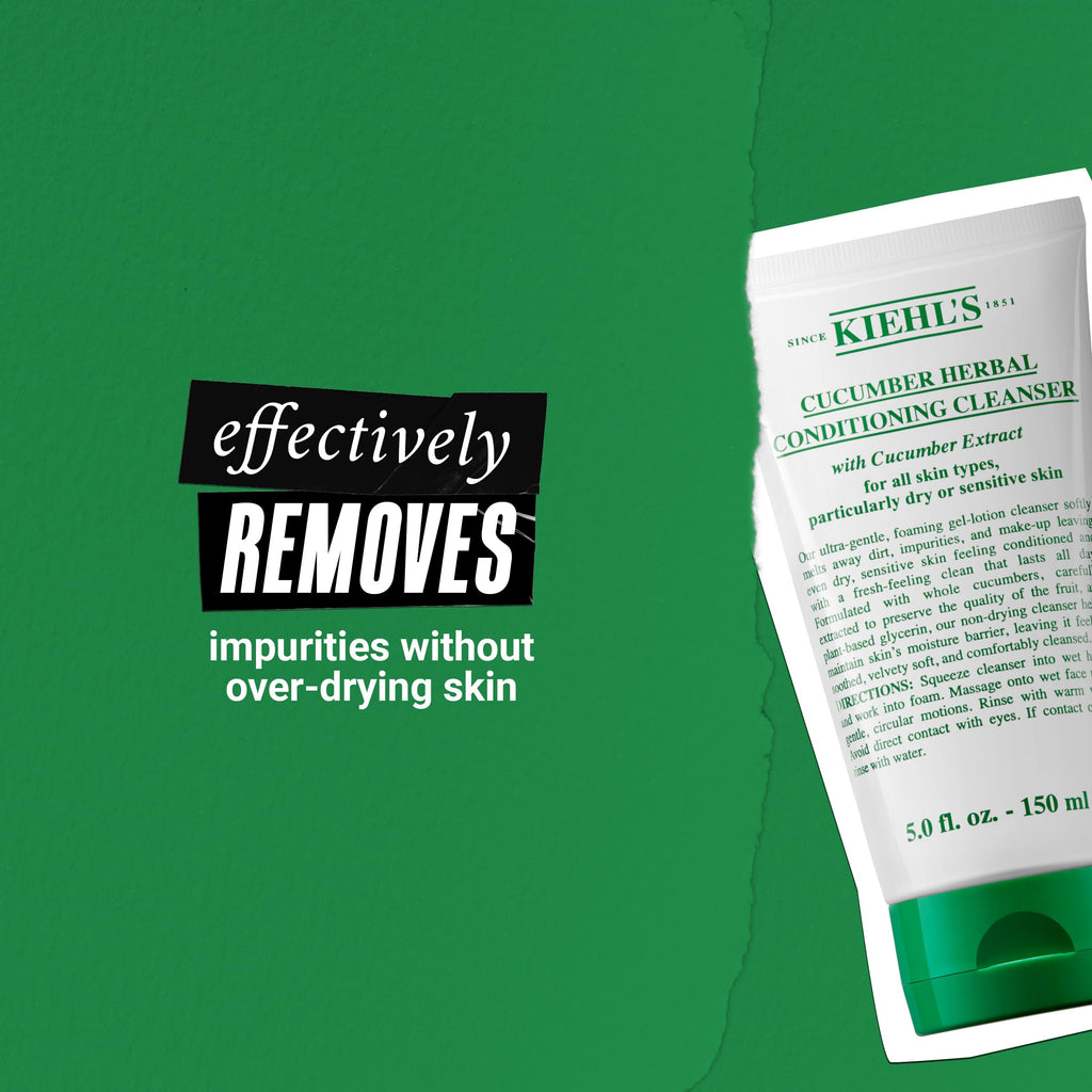 Buy now Kiehl's Cucumber Herbal Conditioning Cleanser, Gentle Face Wash for Dry & Sensitive Skin, Leaves Skin Feeling Fresh, with Cucumber Extract & Glycerin, Non-drying Formula, All Skin Types - 5 fl oz at indiglob india