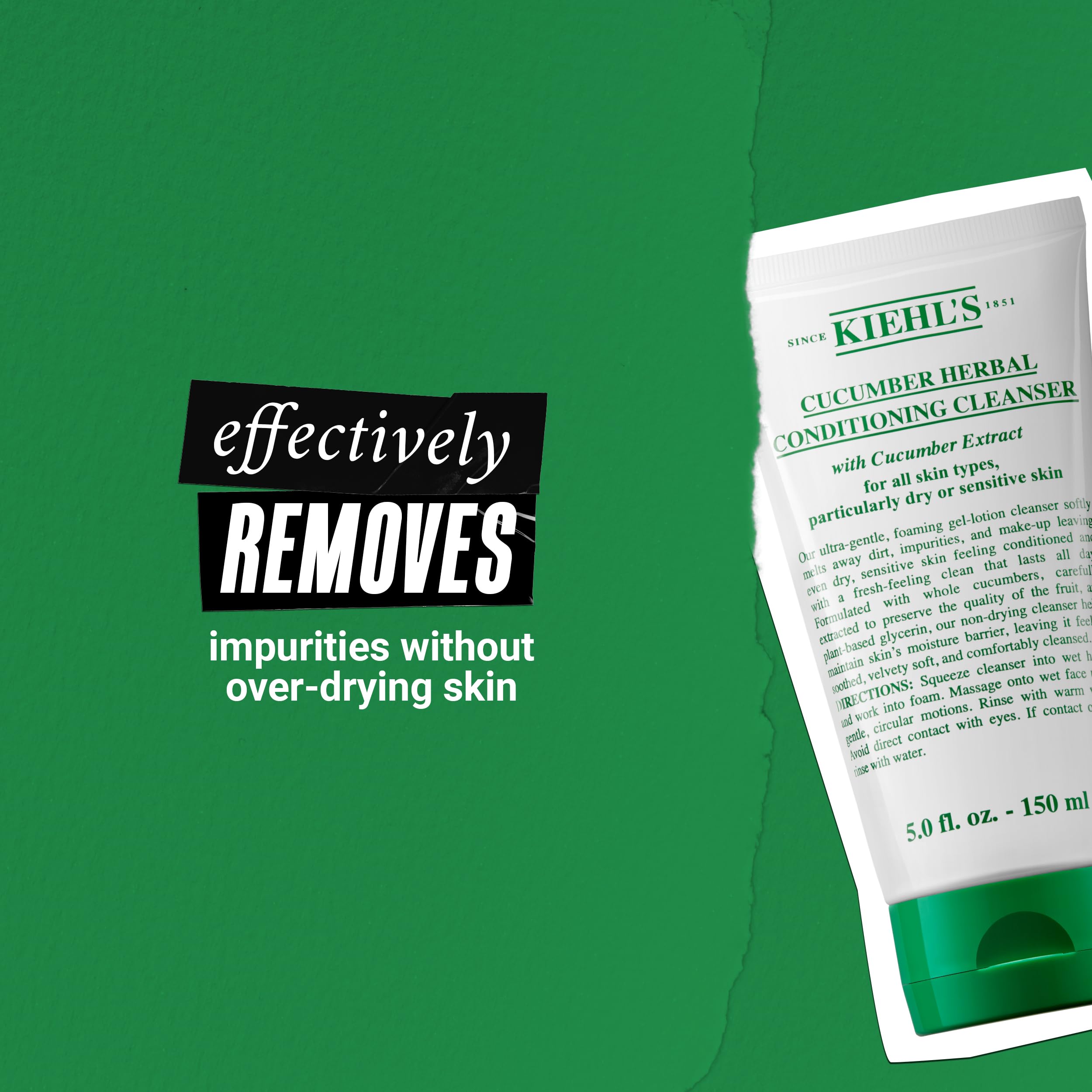 Buy now Kiehl's Cucumber Herbal Conditioning Cleanser, Gentle Face Wash for Dry & Sensitive Skin, Leaves Skin Feeling Fresh, with Cucumber Extract & Glycerin, Non-drying Formula, All Skin Types - 5 fl oz at indiglob india