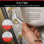 Buy now RIDGID 27023 Model 2002 One Stop 2-in-1 Wrench for Angle Stops, Straight Stops, and Compression Couplings at indiglob india