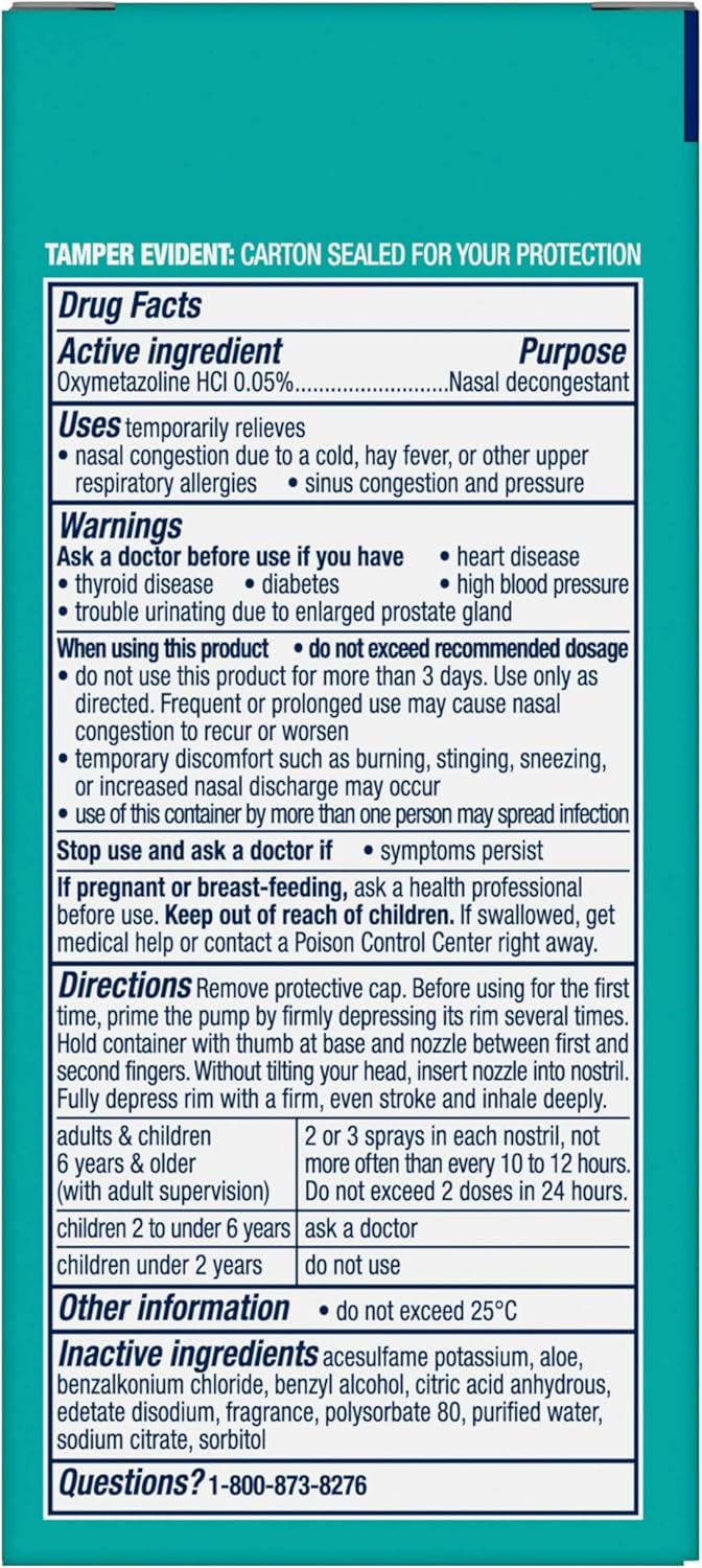 Buy now Vicks Sinex Severe Nasal Spray, Moisturizing Ultra Fine Mist with Aloe, Decongestant Medicine, Relief from Stuffy Nose Due to Cold or Allergy, Nasal Congestion & Sinus Pressure Relief, 265 Sprays x 2 at indiglob india