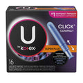 Buy now U by Kotex Click Compact Tampons, Super Absorbency, Unscented, 16 CT (Pack of 2) at indiglob india