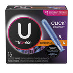 Buy now U by Kotex Click Compact Tampons, Super Absorbency, Unscented, 16 CT (Pack of 2) at indiglob india