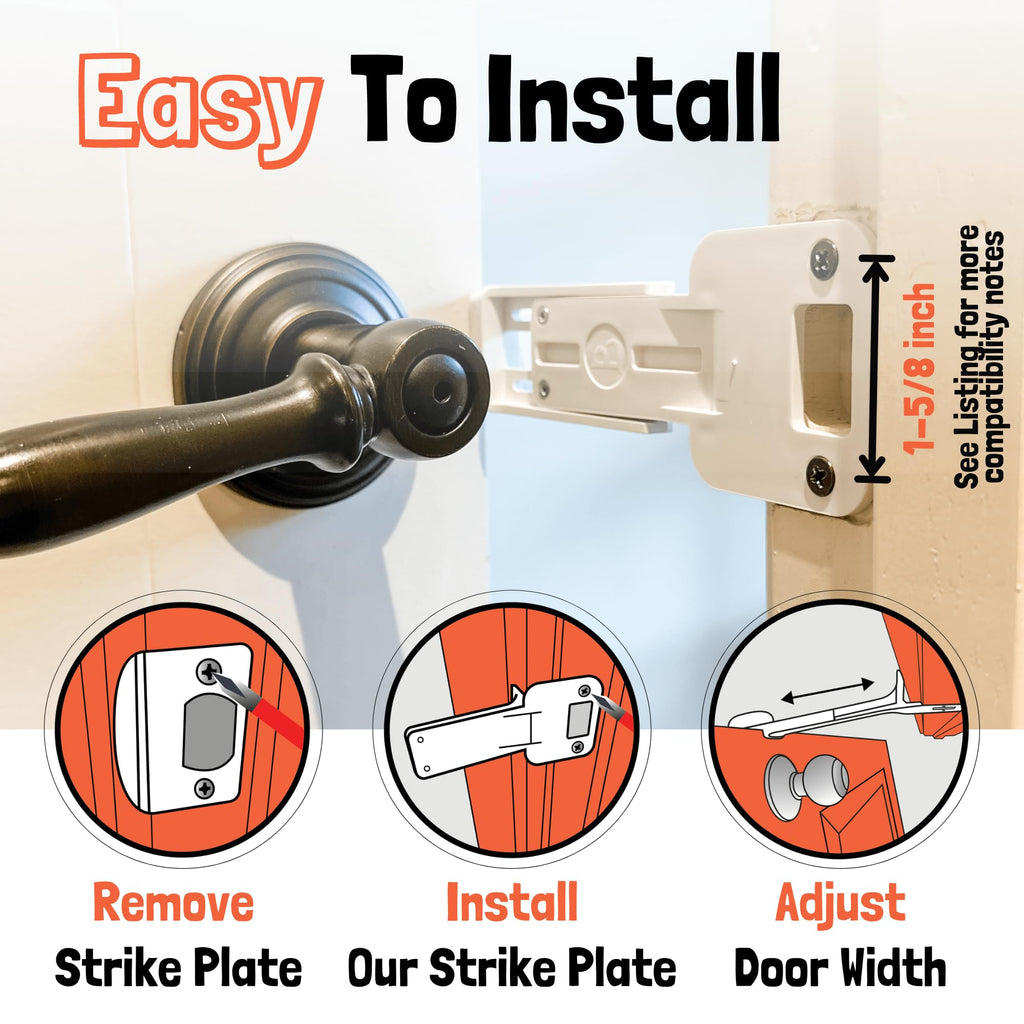 Door Buddy Door Prop for Cats - Easiest Cat Door Latch Holder to Keep Interior Door Open for Pets - Dog Proof Cat Feeding Station & Litter Box - Strong & Portable Door Stopper & Pet Gate Alternative