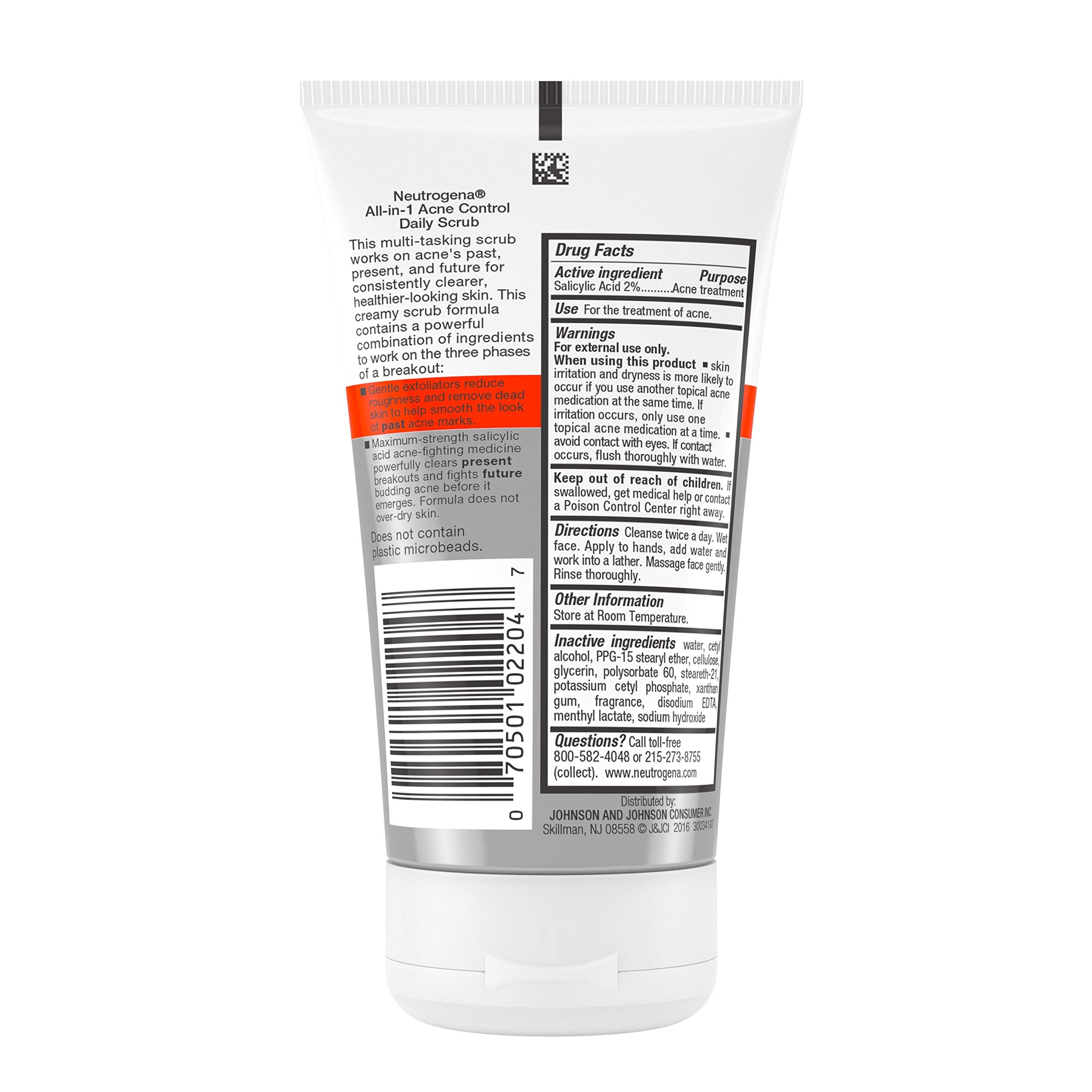 Buy now Neutrogena All-In-1 Acne Control Daily Face Scrub to Exfoliate and Treat Acne, Salicylic Acid Acne Treatment, 4.2 fl. oz at indiglob india
