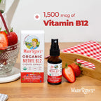 MARYRUTH'S Organic Methyl B12 Spray, 1,500 mcg B12 Per Serving, 1 Fl Oz | Energy Metabolism Support, Gluten Free, Vegan, Non-GMO