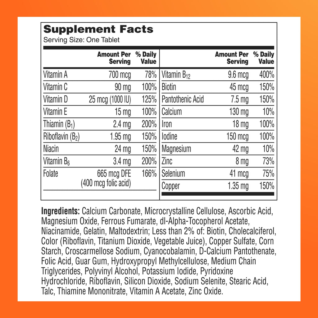 One A Day Multivitamin for Women- Daily Vitamins for Woman with Biotin, Calcium, Folic Acid, Iron & Zinc, Complete Women’s Vitamins, 200 Ct (Packaging May Vary)