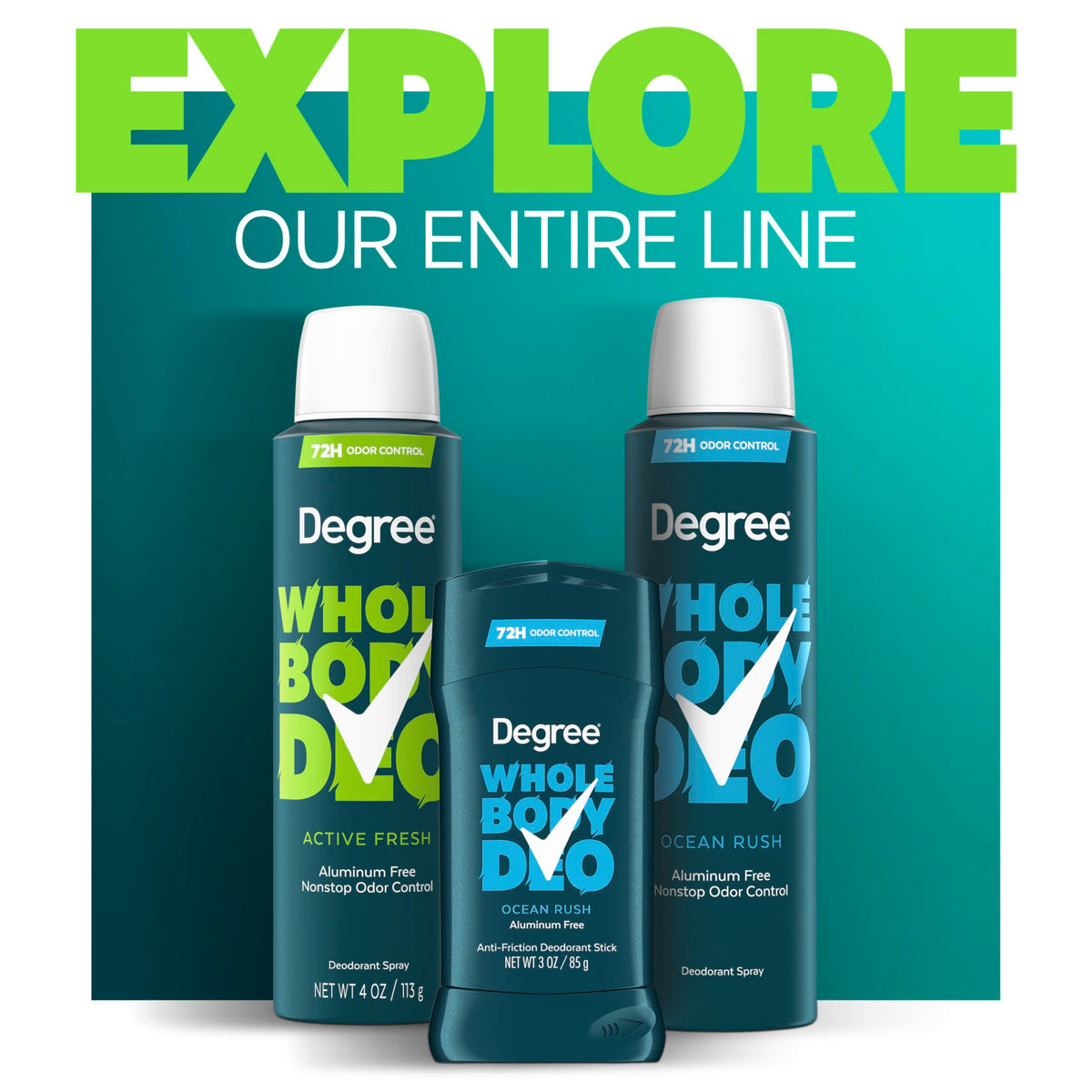 Degree Whole Body Deodorant Spray for Men, Active Fresh Scent, 4 oz