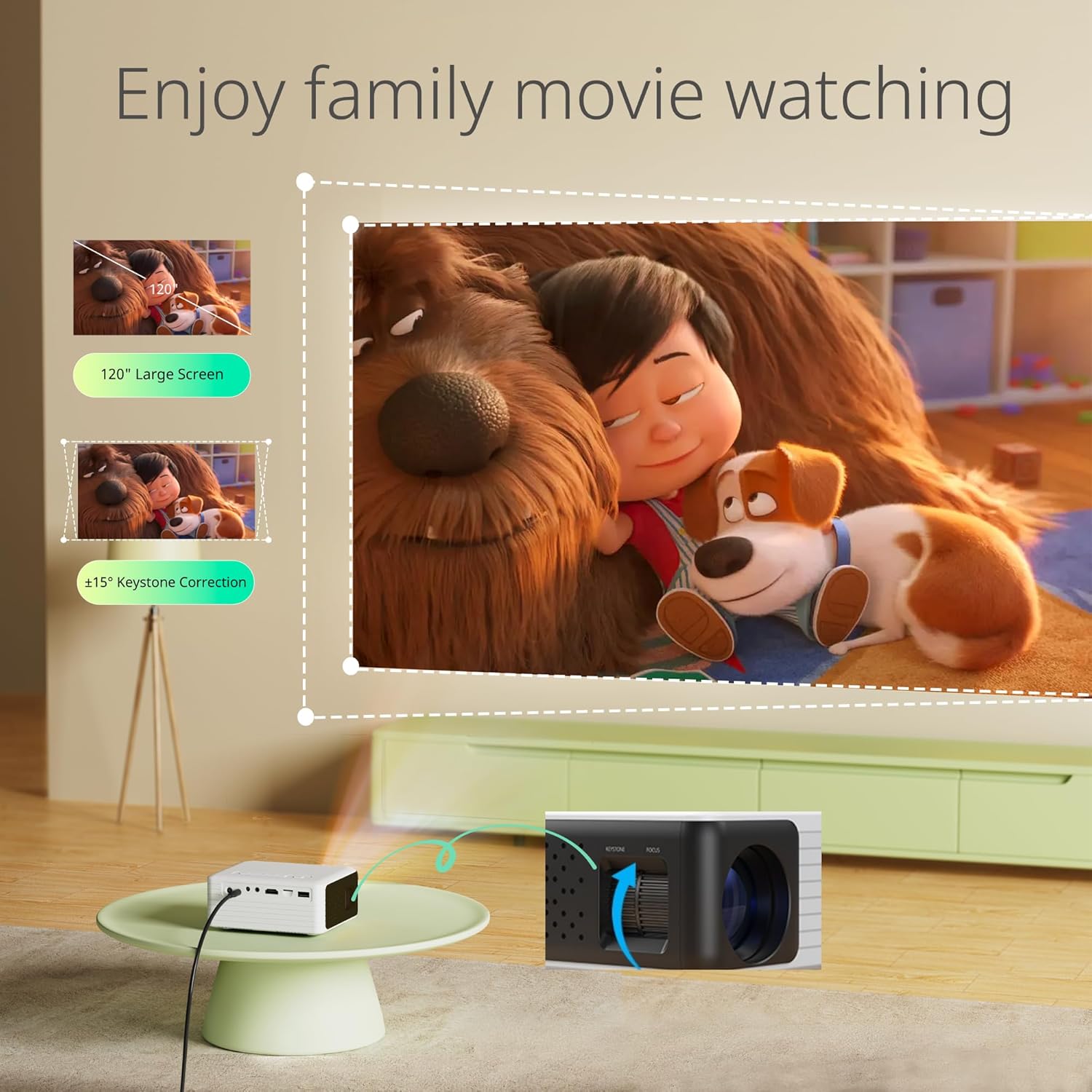Buy now Yoton Mini Projector, Portable Phone small projector 1080P Full HD Supported for iOS/Android/Laptop, Video Projector Y3 Compatible with Fire Stick, HDMI, USB, PS5, Xbox at indiglob india