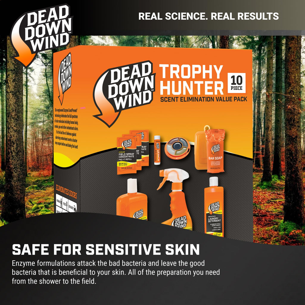 DEAD DOWN WIND Trophy Hunter Scent Eliminator, 10 Piece Kit