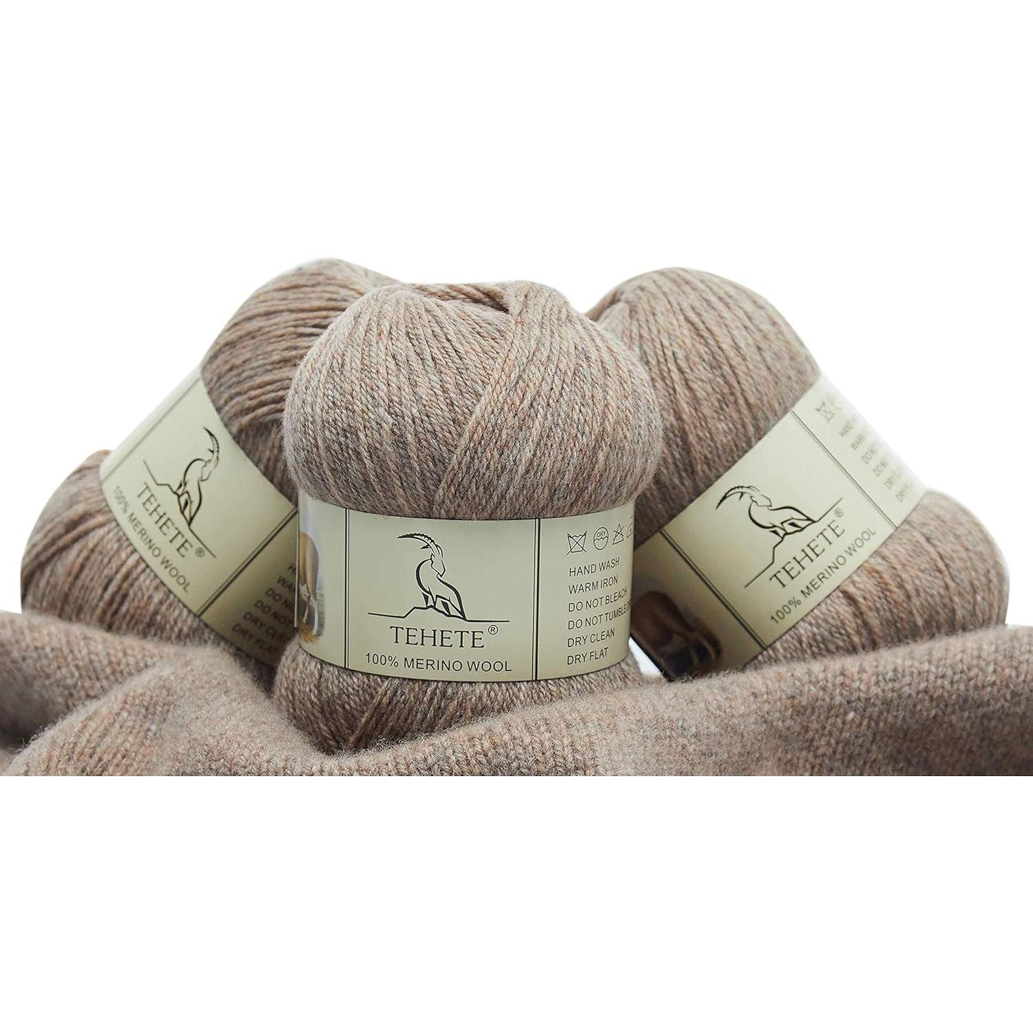 Buy now TEHETE 100% Merino Wool Yarn for Knitting 3-Ply Luxury Warm Soft Lightweight Crochet Yarn (Black) 3 Balls Brown at indiglob india