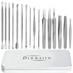6 Pcs Pimple Popper Tool Kit Blackhead Remover, 410 Grade Stainless Steel | Professional Pimple Extractor Tool Kit for Blackheads, Comedone, Acne, Zit and Whiteheads, Stainless Steel Extraction Tools