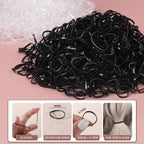 YGDZ Elastic Hair Ties, 1500 PCS Clear Rubber Bands for Hair, Black Hair Ties, Mini Elastics Bands, Ponytail Holders, Christmas Stuffers Xmas Gift, Hair Accessories for Girl, Toddler, Kids, Women
