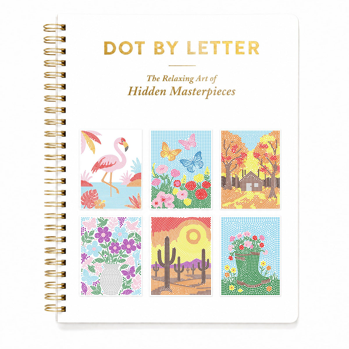 Dot by Letter Adults Coloring Book, Dot Art for Adults, 40 Unique Animal, Floral & Landscape Patterns Crafts Kits(Not Including Marker)