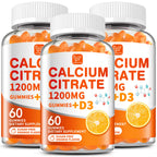 (2 Pack) Calcium Citrate 1200 mg with Vitamin D3 Gummies for Women & Men,Calcium Supplements for Bone & Teeth Support,High Absorption - Easy to Digest, Sugar Free,Vegan,Orange Flavor,60 Day Supply