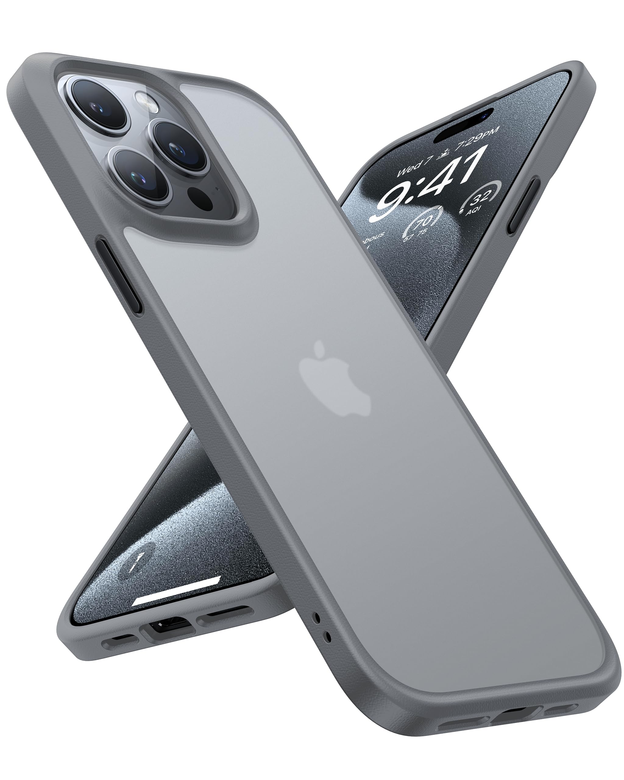 Buy now TORRAS Tough Shockproof for iPhone 13 Pro Case, [Military-Grade Drop Tested] Ultra-Durable Matte Hard PC Back with Soft Silicone Edge Slim Protective for iPhone 13 Pro Phone Case,Translucent Black at indiglob india