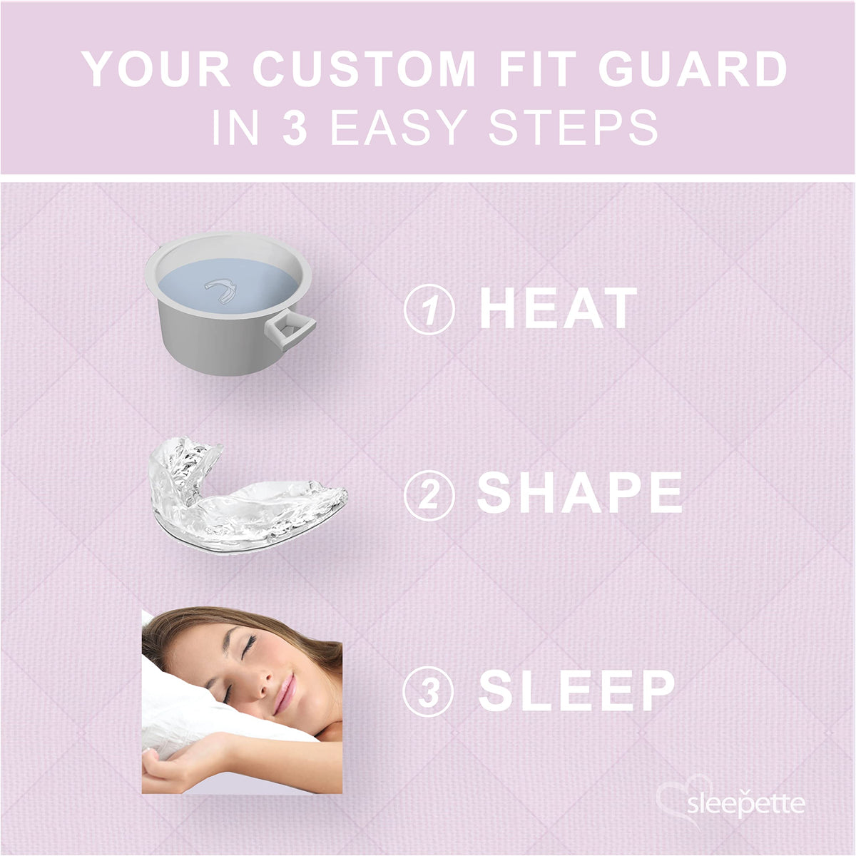 Night Guard for Women, TMJ Mouth Guard for Grinding Teeth at Night & Jaw Clenching - Moldable Dental Night Guard for Teeth Grinding Mouth Guard for Sleep, 4 x Nightguard 2 x Sizes