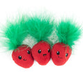 Catstages Strawbabies Dental Cat Chew Toy with Catnip & Feathers, 3-Pack