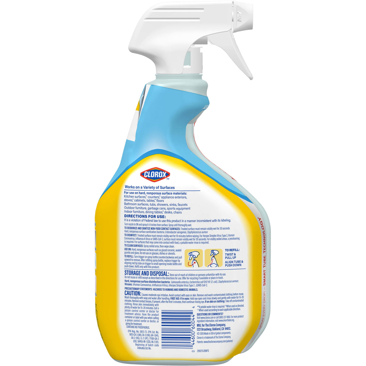 Clorox Disinfecting All Purpose Cleaner, Bleach Free, Crisp Lemon, 32 Fluid Ounces (Pack May Vary)