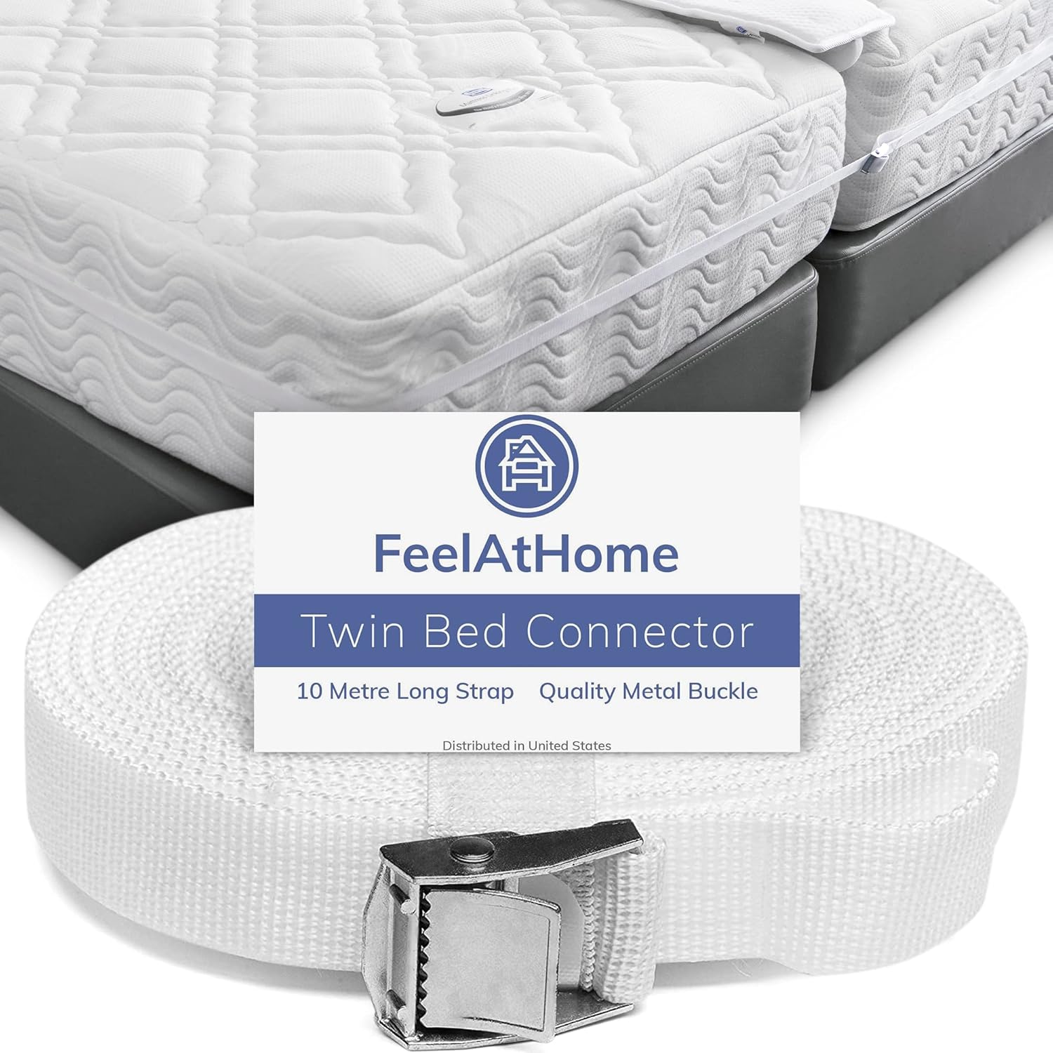 Buy now FeelAtHome Twin Bed Converter - Twin to King Mattress Joiner, 33ft Long Connecting Strap Twin Bed Connector Strap (33ft Long) at indiglob india