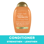 Buy now OGX Strength Length + Golden Turmeric Conditioner with Milk to Soothe Scalp Nourish Hair, Ayurveda SulfateFree Surfactants for Stronger Longer Hair, Coconut, 13 Fl Oz at indiglob india