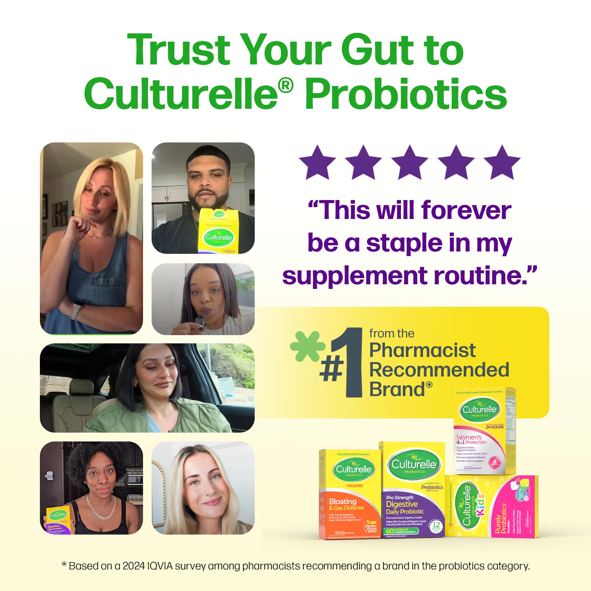 Culturelle Pro Strength Probiotics for Digestive Gut Health*, 12B CFU, 60ct | Daily Prebiotic Probiotic for Women & Men, Synbiotic, Lactobacillus Rhamnosus GG, No Refrigeration Needed, 2 Month Supply