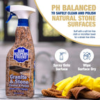 Bar Keepers Friend Granite & Stone Cleaner & Polish (25.4 oz) Granite Cleaner for Use on Natural, Manufactured & Polished Stone, Quartz, Silestone, Soapstone, Marble - Countertop Cleaner & Polish (2)