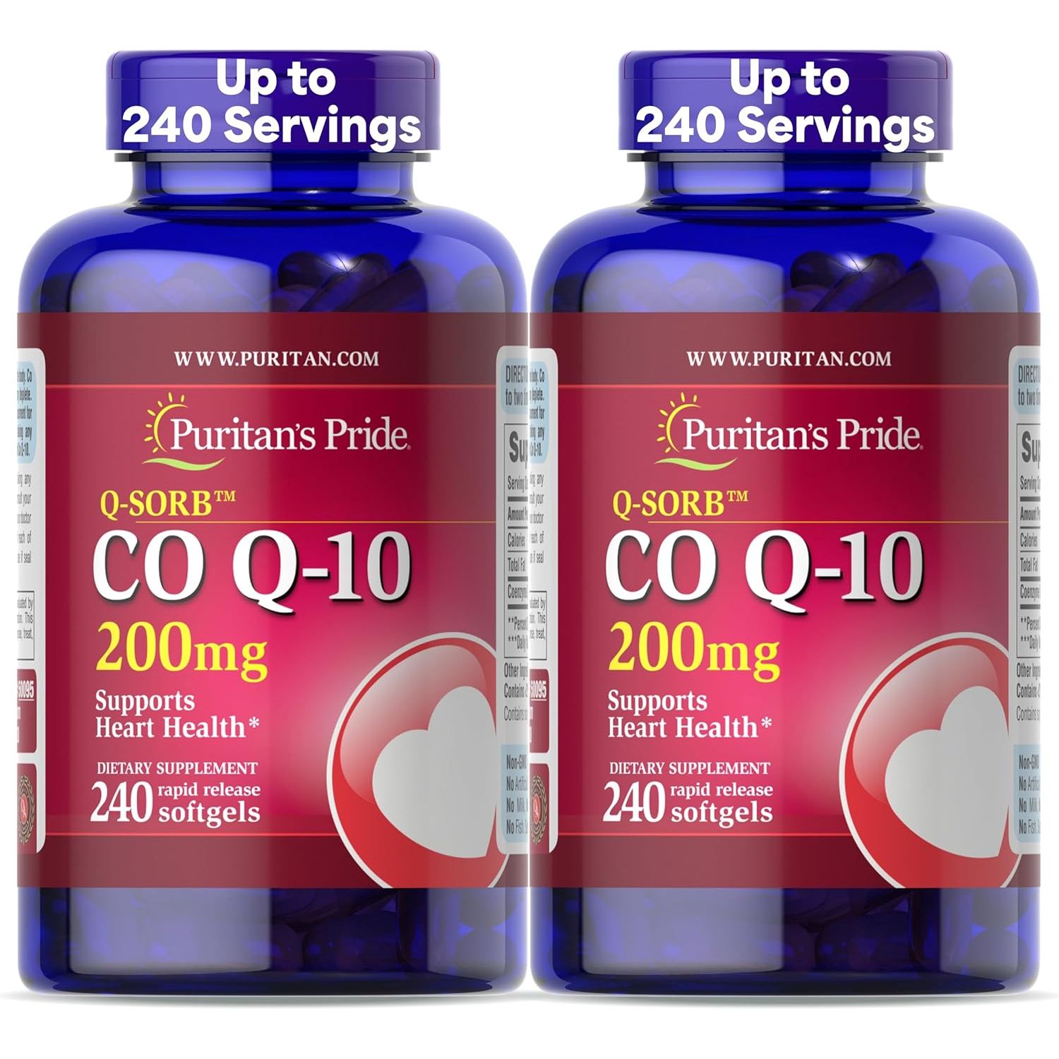 Buy now Puritan's Pride Coenzyme CoQ10 200mg, Dietary Supplement for Heart Health, Blood Pressure, Oral Gum Health, and Healthy Aging Support, 240 Servings, Rapid Release Softgels 240 Count (Pack of 2) Unflavored at indiglob india
